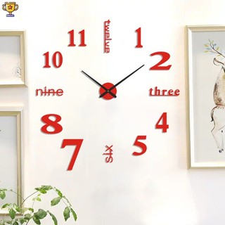 Đồng Hồ Dán Tường Mặt Gương acrylic 3d diy Đơn Giản Sáng Tạo Trang Trí Nhà Cửa