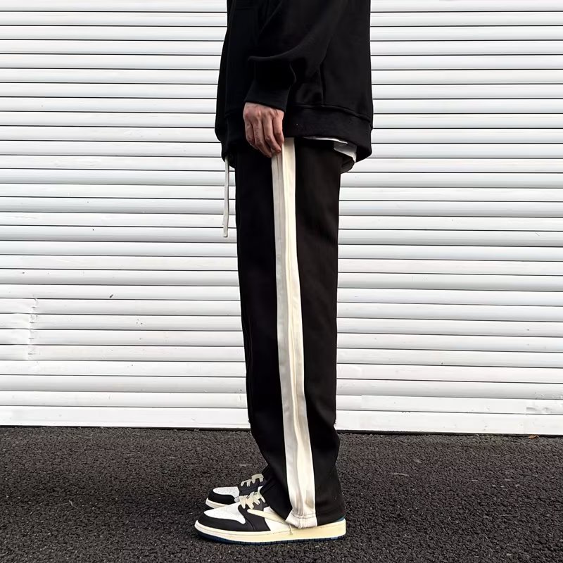 Quần Dài Thể Thao Kẻ Sọc Phong Cách Đường Phố Mỹ Thời Trang Thu Đông Cho Nam