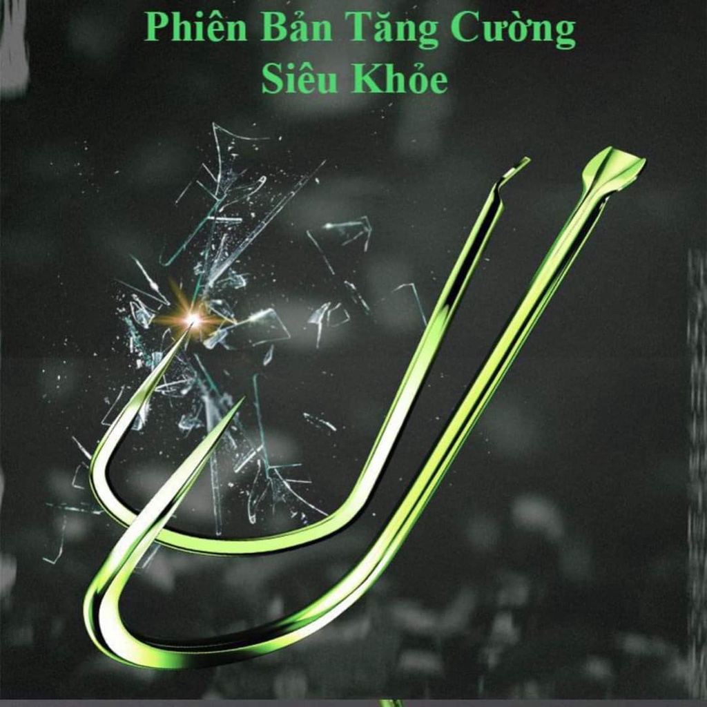Vỉ 50 lưỡi câu nanh sói không ngạnh màu xanh câu chép câu rô đồ câu cá Anh Thắng