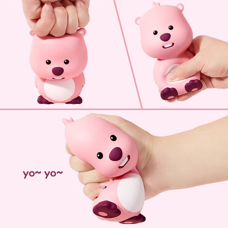 Loopy Đồ Chơi Cầm Tay Nén Hoạt Hình Màu Hồng Dễ Thương Trang Trí Bàn Làm Việc Sinh Nhật
