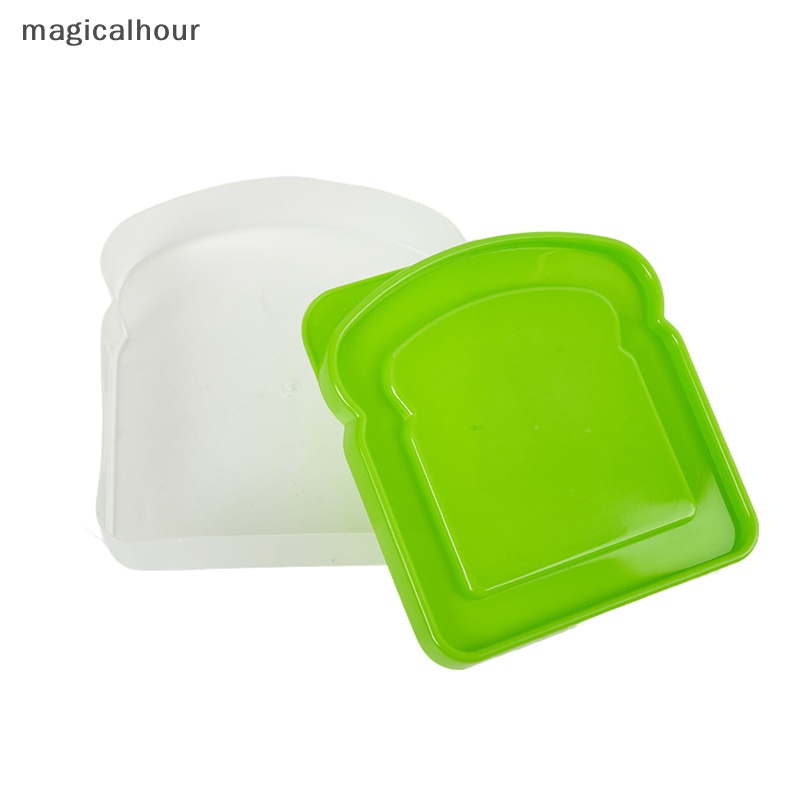 Magicalhour ^ ^ Hộp cơm Trong Suốt Hình Bánh Mì sandwich Có Thể Hâm Nóng Vi Sóng Cho Trường Học Trẻ Em * Mới