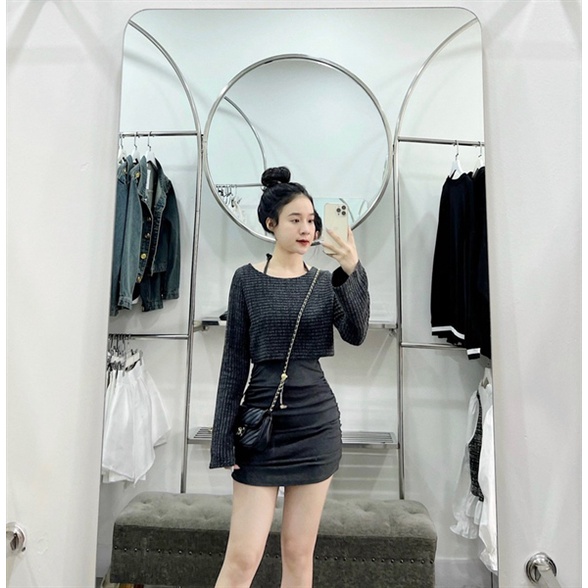 Set áo muối tiêu mix váy body