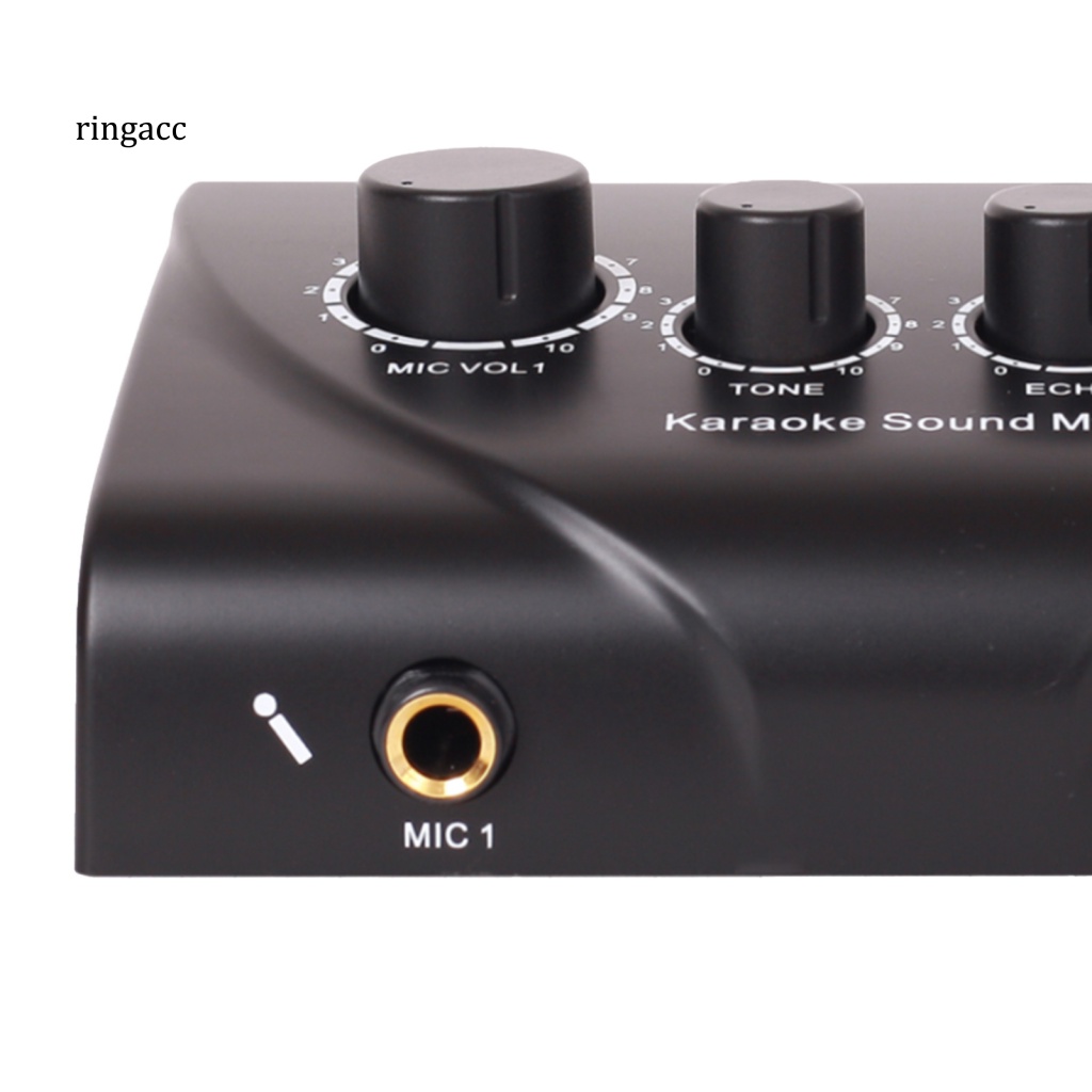 Rga Bộ Khuếch Đại Micro karaoke echo Hai mic mini Chuyên Nghiệp Cho Điện Thoại / Máy Tính