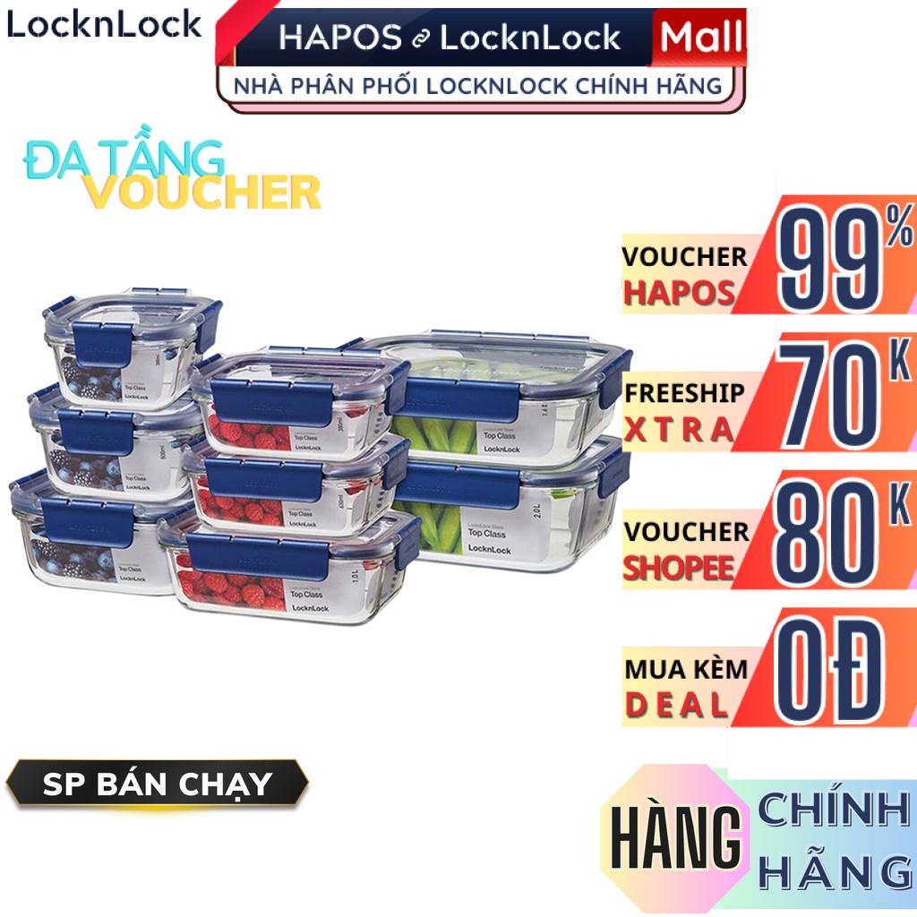 Hộp thủy tinh LocknLock (DEAL SỐC 0Đ) bảo vệ thực phẩm giữ tươi lâu, nắp khóa chống tràn chất lượng cao - HAPOS OFFICIAL