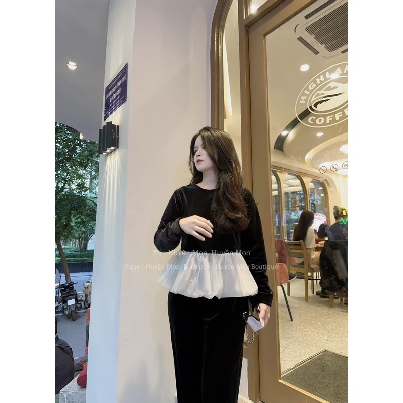 SET ÁO NHUNG BABYDOL PHỐI TƠ NHŨ QUẦN DÀI lương su shop