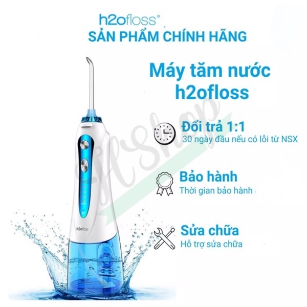 Máy Tăm Nước H2ofloss HF-9P Tăm Nước Cầm Tay Dụng cụ vệ sinh răng miệng (chính hãng)