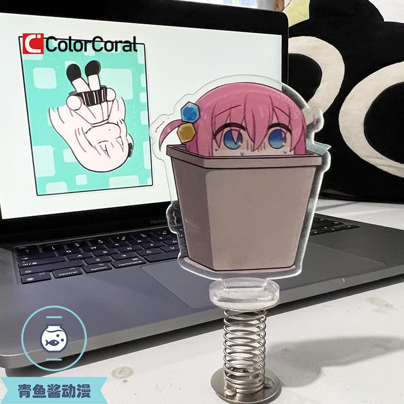 Móc Khóa Đồ trang trí Nhân Vật Nữ Goto Hitori Bocchi The Rock Đứng Bằng Acrylic Trưng Bày