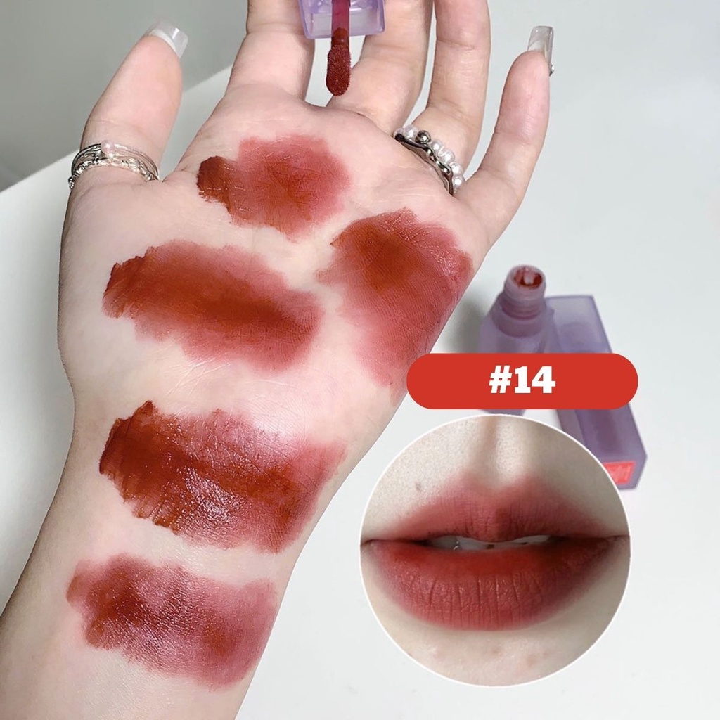 Son Kem Lì Gege Bear Velvet Tím Pastel Nhung Lì Mềm Mịn Môi Lên Màu Cực Chuẩn