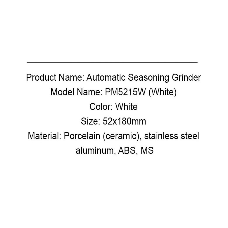 BOMANN PM5215W Automatic Seasoning Grinder Whole Pepper Sesame Salt Grinder