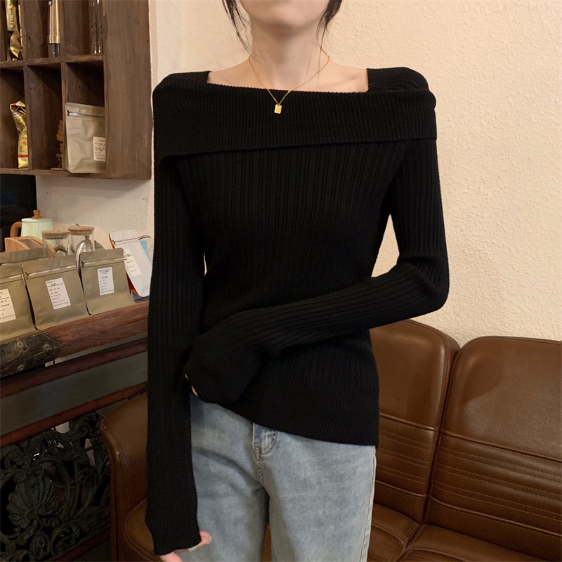 Banfamy Áo sweater Một Dây Dáng Ôm Thời Trang Cao Cấp Cho Nữ