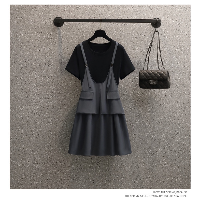 🌸Hàng Order🌸Váy Đầm Bigsize Phối Màu 2 Dây Cách Điệu Dáng Xoè  Tiểu Thư Nữ Tính 🌸Hàng Quảng Châu