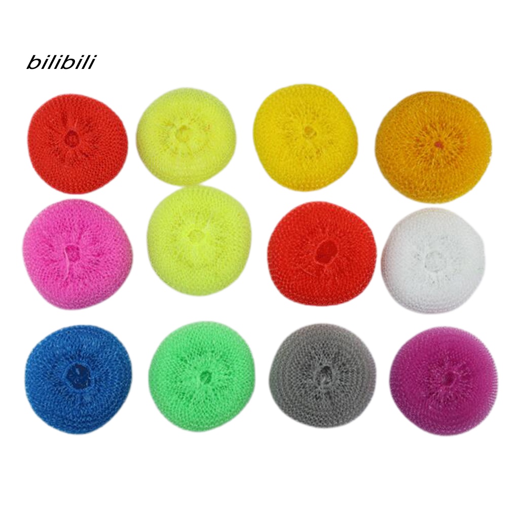 Set 24 Bóng Nhựa Chống Trầy Xước Màu Sắc Ngẫu Nhiên Dùng Để Vệ Sinh Chén Dĩa