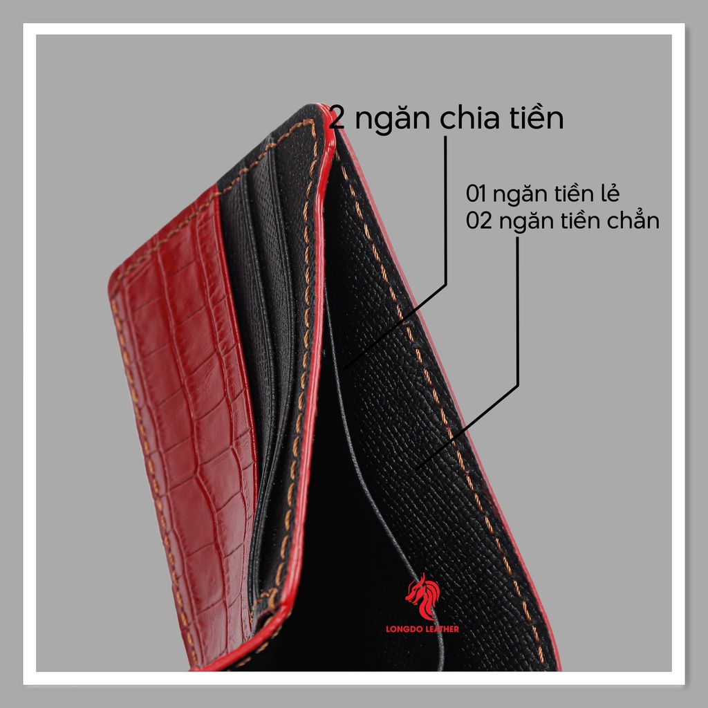 Ví da cao cấp bảo hành 5 năm thương hiệu Longdo Leather - B13