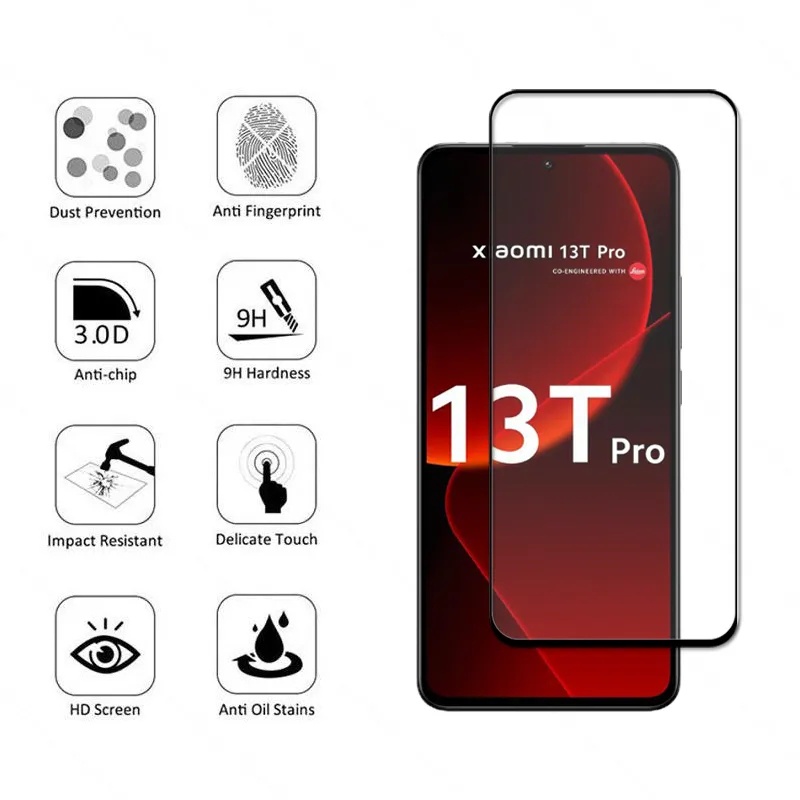 1Set Air-bag Soft Cover Clear Case + Screen tempered Glass + Camera Film Protector For Xiaomi 13T 12T 11T 10T Pro Mi13t 13Prot