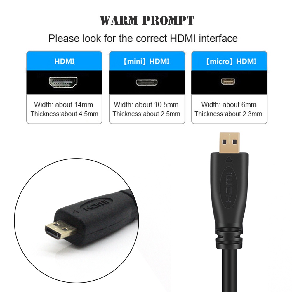 Cáp Chuyển Đổi 1m 1.5m 2m 3m v1.4 hdmi Sang micro hdmi 1080p 1440p Cho hdtv ps3 xbox 3d