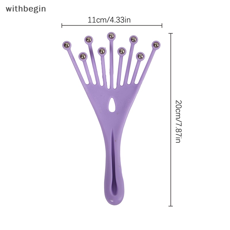 Lược Lăn Mát Xa Da Đầu 9 Ngón Tay Bằng Thép Cầm Tay Giúp Thư Giãn Và Chăm Sóc Tóc Thư Giãn