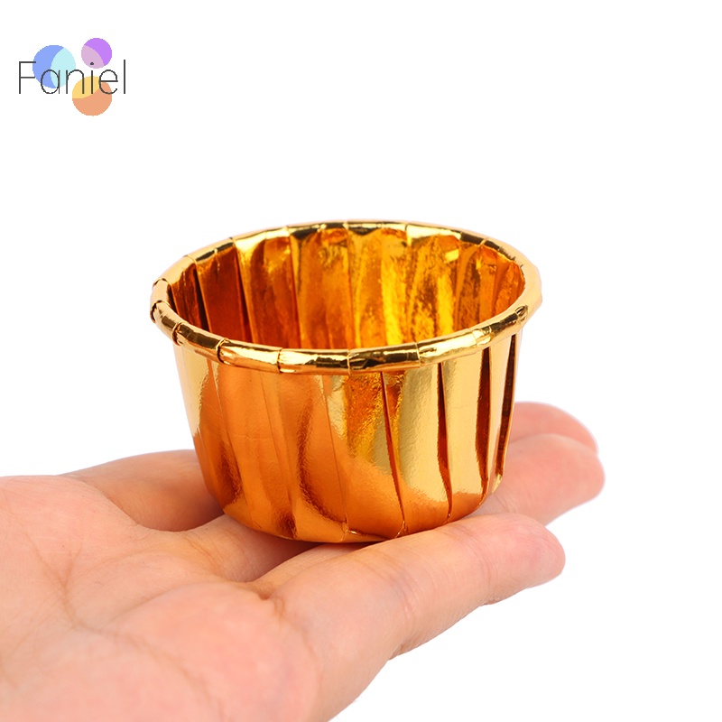 Set 50 Cốc Giấy Bạc mini Đựng Bánh cupcake