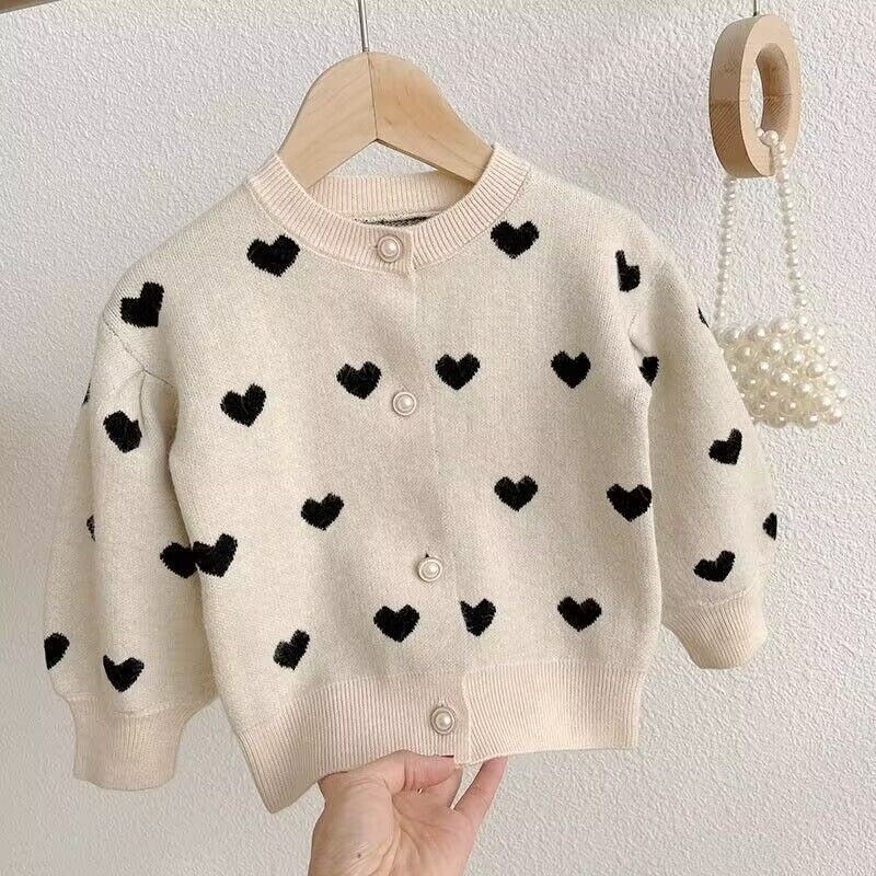 Áo Khoác cardigan Dệt Kim Tay Phồng Phong Cách Hàn Quốc Thời Trang Xuân Thu 2023 Mới Cho Bé Gái