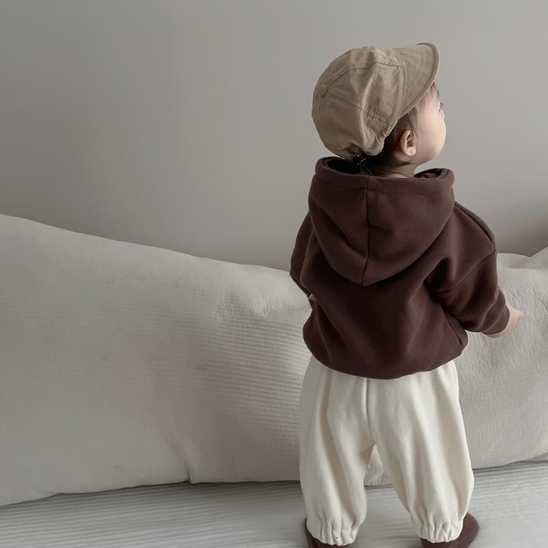 Bộ Áo Hoodie + Quần Dài Bằng Lông Cừu Thời Trang Mùa Đông Hàn Quốc Cho Bé Trai