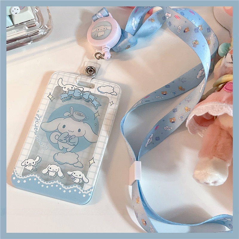 Sanrio Túi Đựng Thẻ id / Thẻ id Bằng acrylic Chống Thấm Nước Có Dây Rút Thu Gọn Được