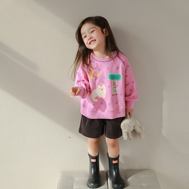 Áo sweater Dáng Rộng In Họa Tiết Thời Trang Mới 2023 Cho Bé Gái