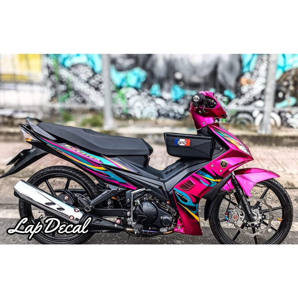 [FreeShip] Tem rời CROM lửa hồng xanh nổi bật cho Exciter 135 - Ex nhỏ 4 số - tem hot 2023