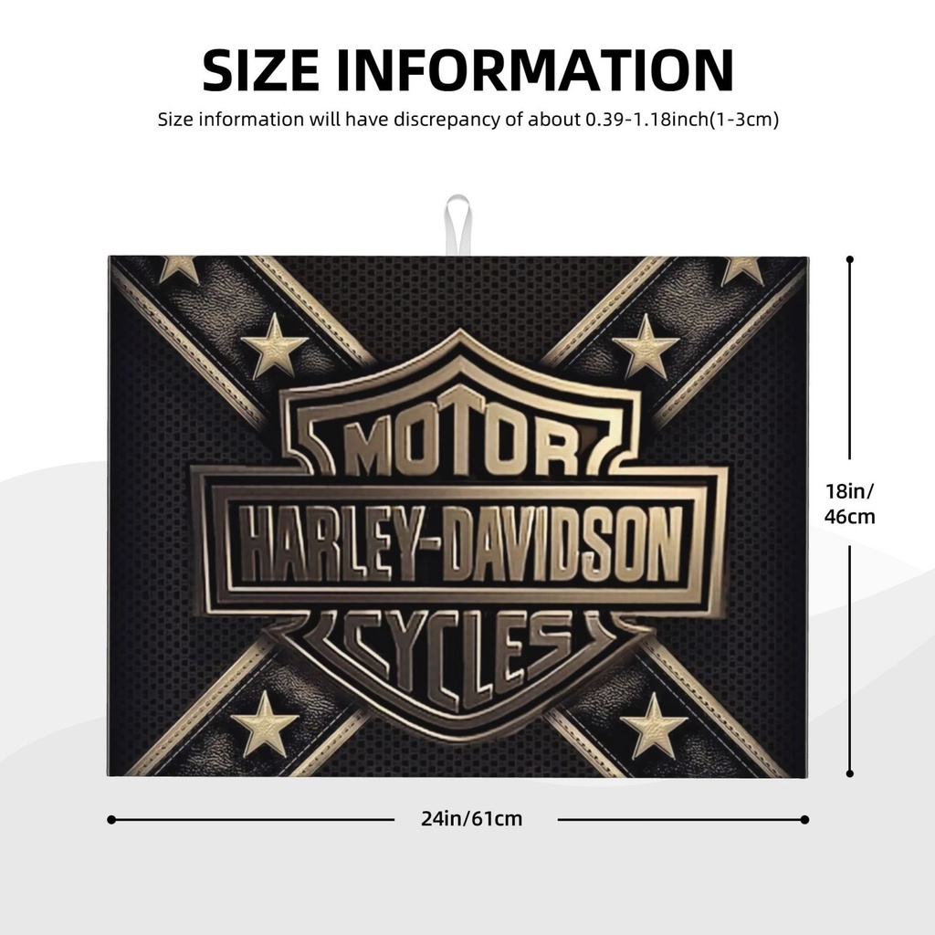 Harley Davidson Tấm Lót Chén Dĩa Bằng Sợi microfiber Thấm Hút Nước 18 X 24 inch Đa Ứng Dụng