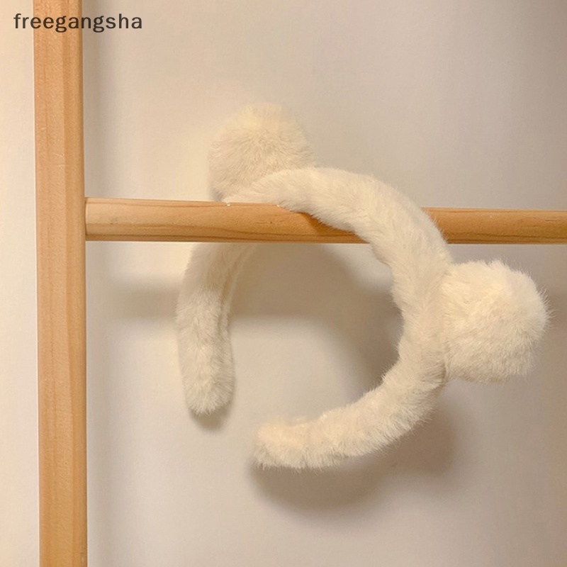 Băng Đô Cài Tóc Hình Tai Thỏ Phủ Lông Dễ Thương Thời Trang Thu Đông Cho Bé Gái fdh