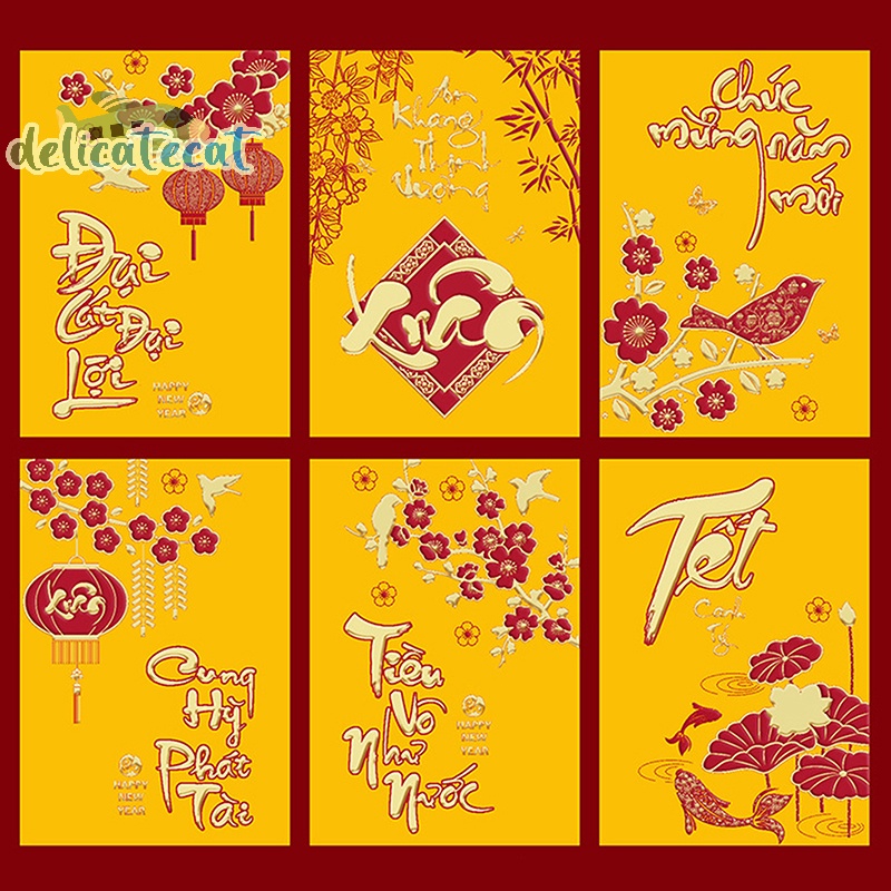 Bao Lì Xì Đỏ Đóng Gói Quà Năm Mới Hình Rồng Trung Hoa