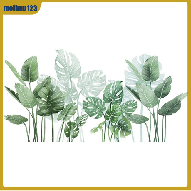 Mei Nhãn Dán Trang Trí Tường Họa Tiết Lá Xanh Nghệ Thuật