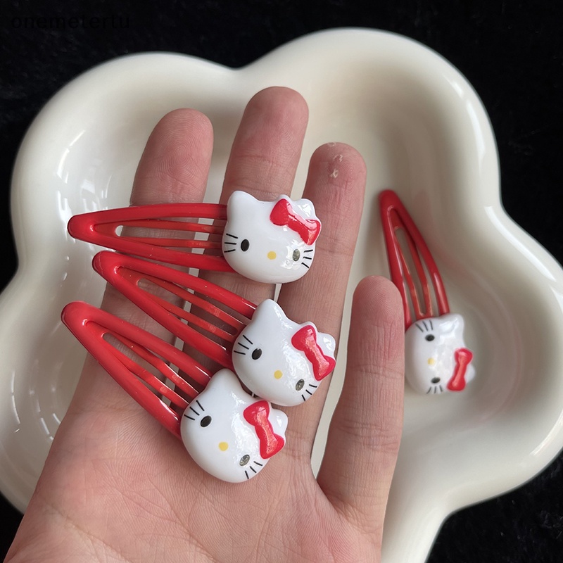 Onemetertu 1 Kẹp Tóc hello kitty Màu Đỏ Dễ Thương Dành Cho Nữ y2k