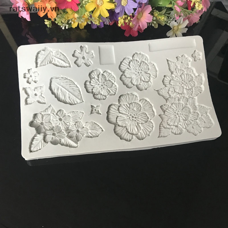 1 Khuôn Silicon Hình Hoa Trà Dập Nổi Trang Trí Bánh Kem diy vn