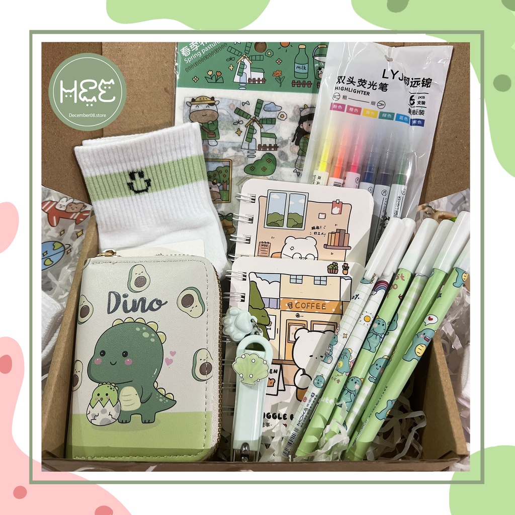 Set quà tặng sinh nhật 7 món theo chủ đề màu sắc dễ thương December08.store