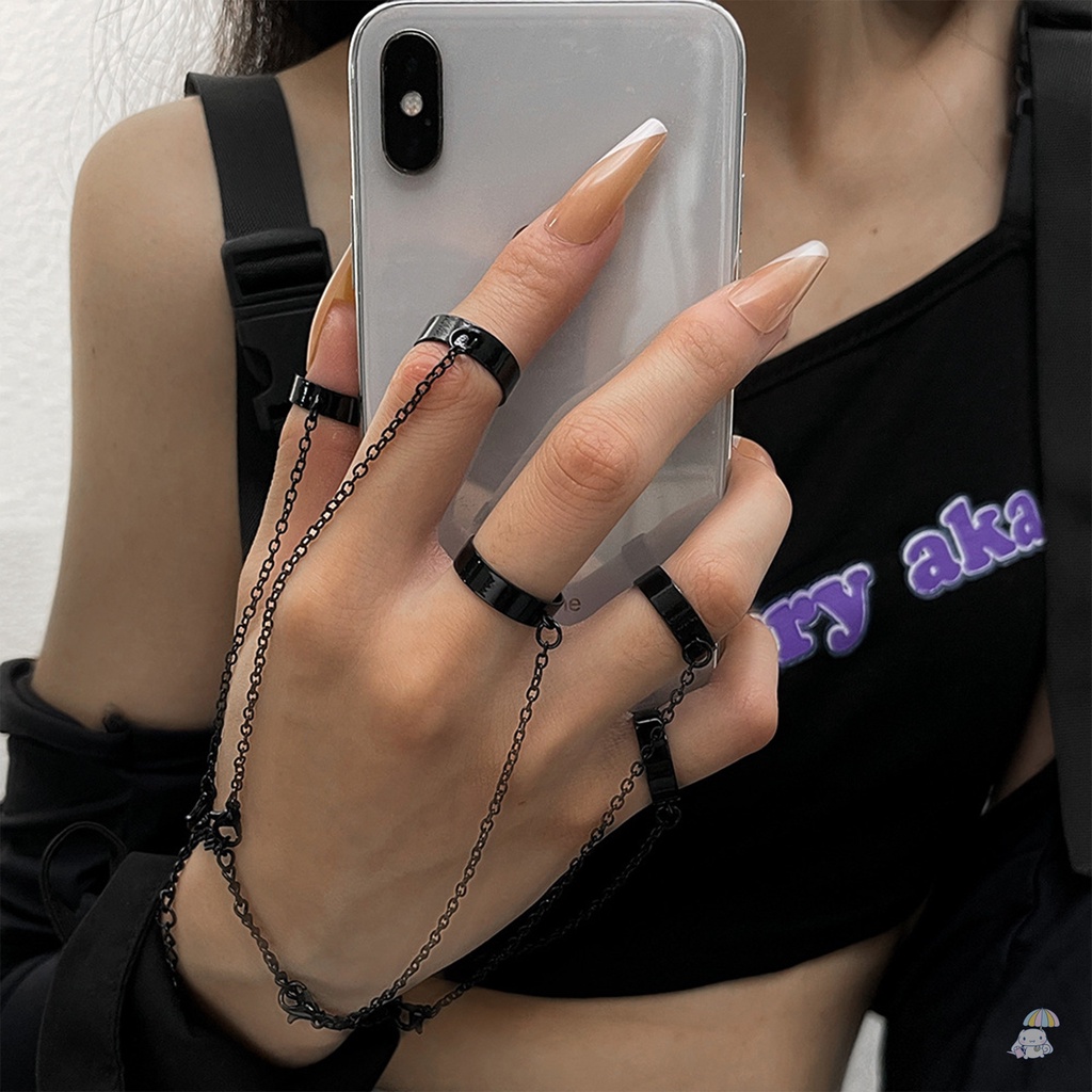 Vòng Đeo Tay Một Mảnh Bằng Sắt Kết Hợp Dây Xích Có Thể Tháo Rời Phong Cách punk