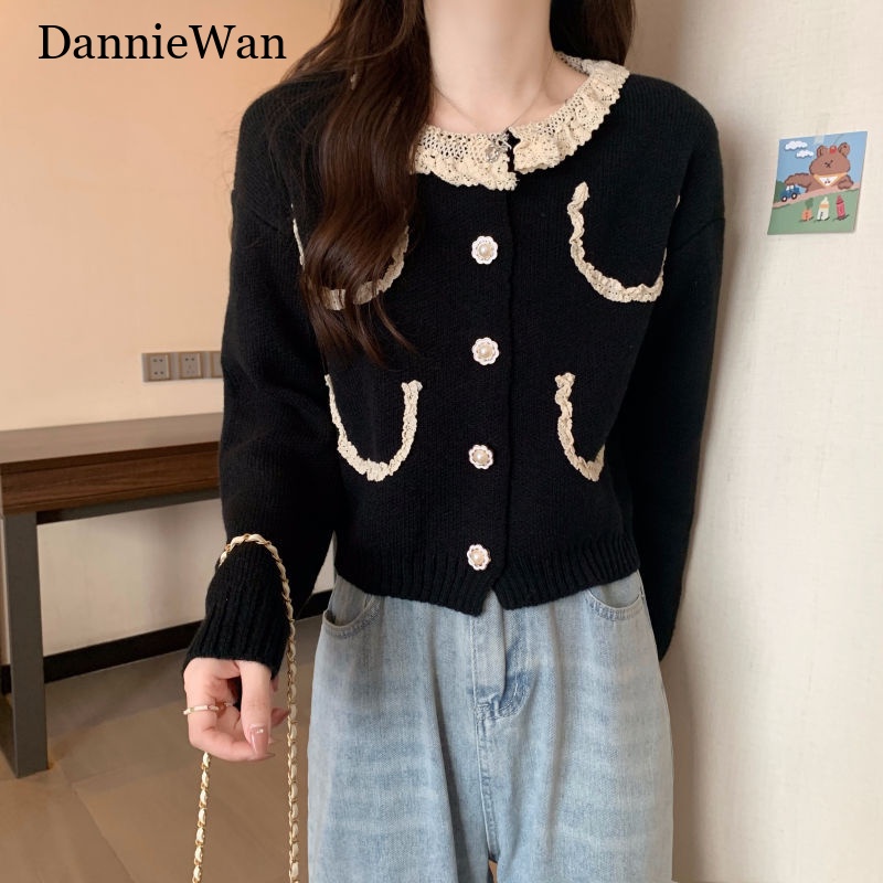 DannieWan Áo Len áo khoác cardigan Popular Cute Đơn giản Vintage WMY23A0AAN 41Z231013