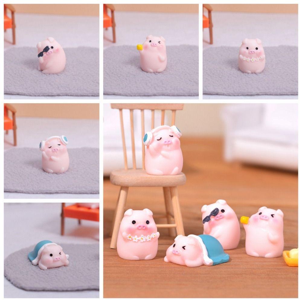 Mmluck Tượng Heo Hoạt Hình mini Bằng resin resin Trang Trí Xe Hơi diy