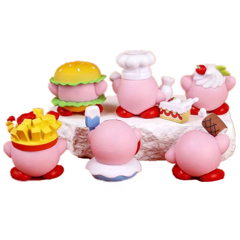 Set 6 Mô Hình Búp Bê Nhân Vật Hoạt Hình kirby Bằng pvc Dễ Thương Trang Trí