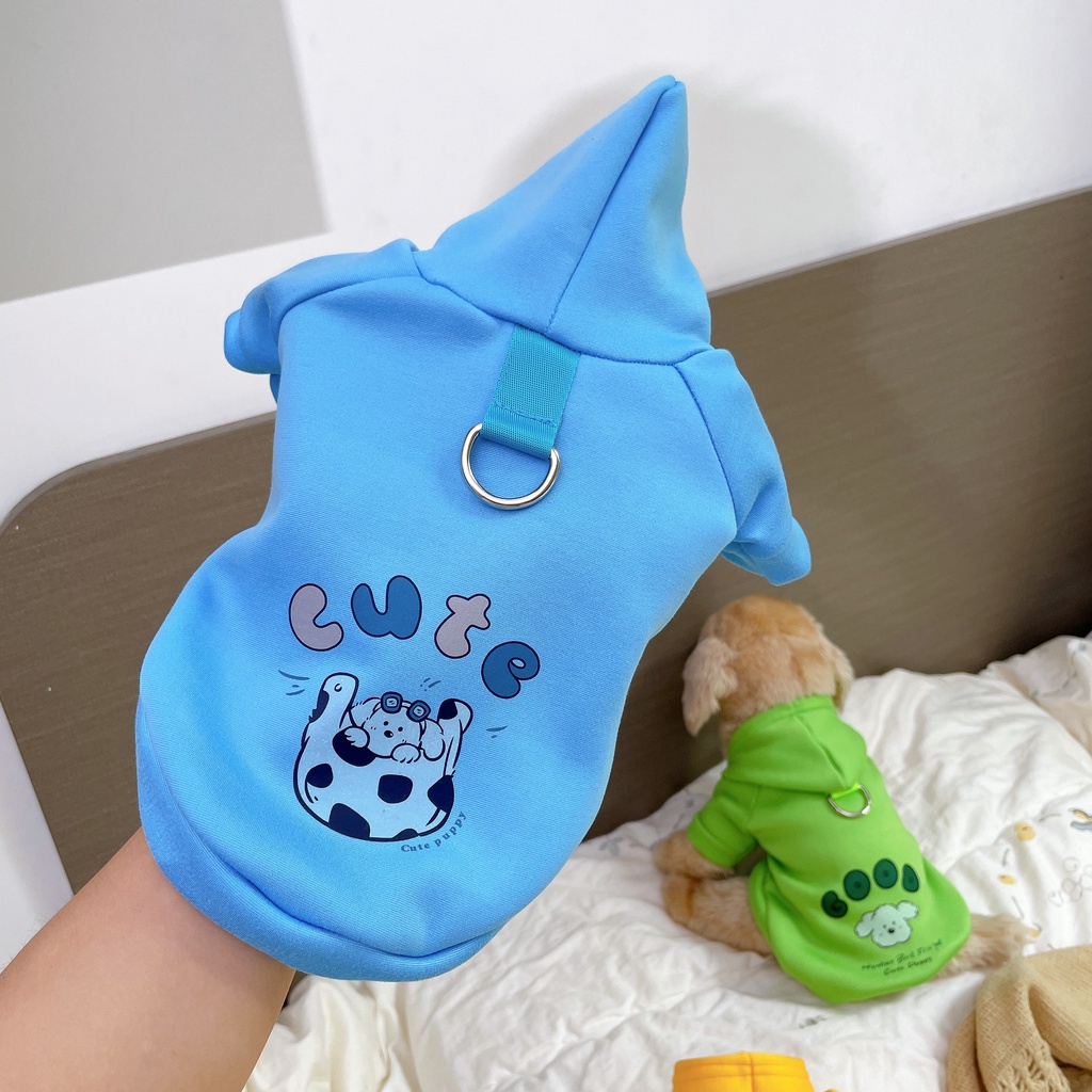 Áo Hoodie Bằng Lụa Sữa Phối Lông Thời Trang Thu Đông Dành Cho Chó Mèo
