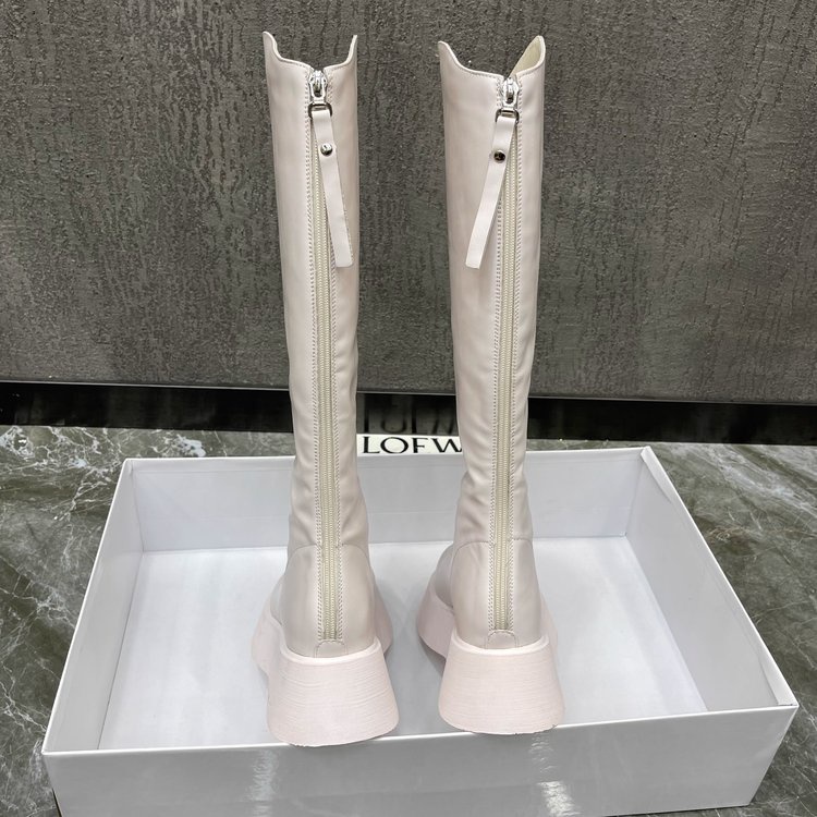 Giày Bốt Cổ Cao Đế Dày Mũi Tròn Có Dây Kéo Sau Lưng size 35-40 Thời Trang Cho Nữ