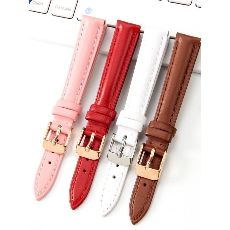 Mềm Dây Đeo Bằng Da Thật Bền Màu Xanh Lá / Tím / Xanh Hoàng Gia Cho Đồng Hồ 10mm 12mm 14mm 16mm 18mm-24mm