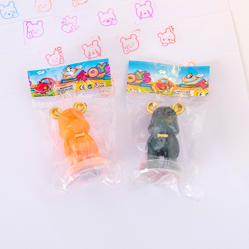 Hoạt Hình Gấu Con Dấu Dễ Thương Xếp Hình Trẻ Em Con Dấu Nhựa Đồ Chơi Ngộ nghĩnh DIY Mini Trường Mẫu Giáo Giải Thưởng Quà Tặng Truing1