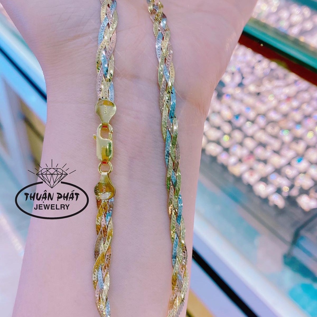 Dây chuyền 4 bính có 3 màu và màu kim trắng D060