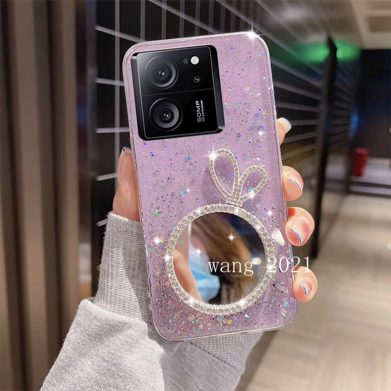 Mới Ốp Điện Thoại Mềm Có Gương Trang Điểm Hình Vương Miện Cho xiaomi 13t xiaomi 13t pro 5g 2023 xiaomi 13t pro 5g