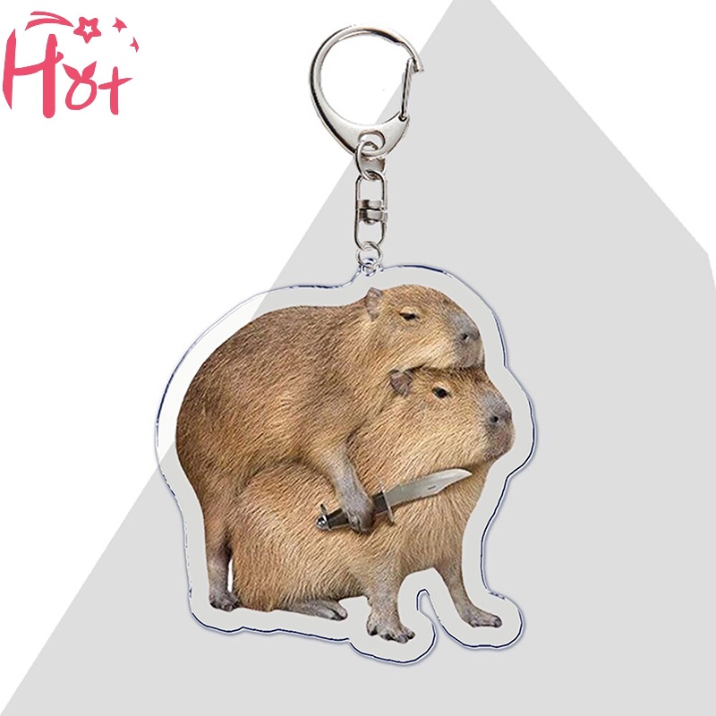Móc Chìa Khóa Bằng acrylic Hình capybara Hoạt Hình Dễ Thương Cho Nữ