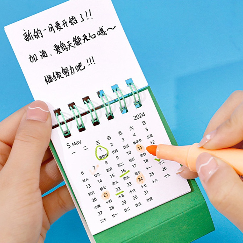 Lịch Để Bàn 2024 mini Họa Tiết Hoạt Hình Dễ Thương 2024