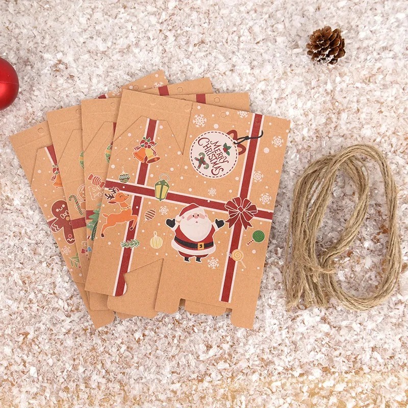 Hộp Giấy kraft Đựng Kẹo / Quà Giáng Sinh / Năm Mới / Ông Già Noel / Người Tuyết