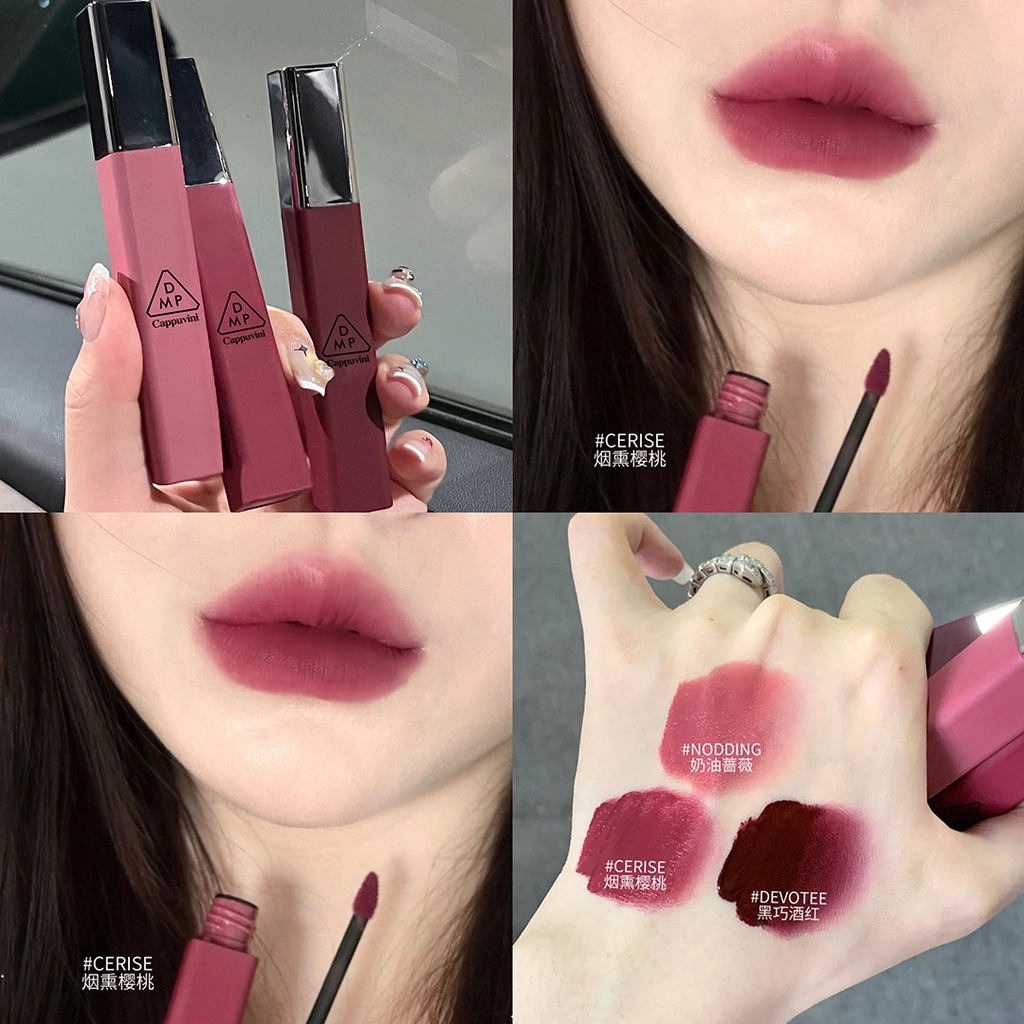 Son Môi Màu Nhung Lì Lâu Trôi Không Thấm Nước Không Dễ Phai Màu cappuvini