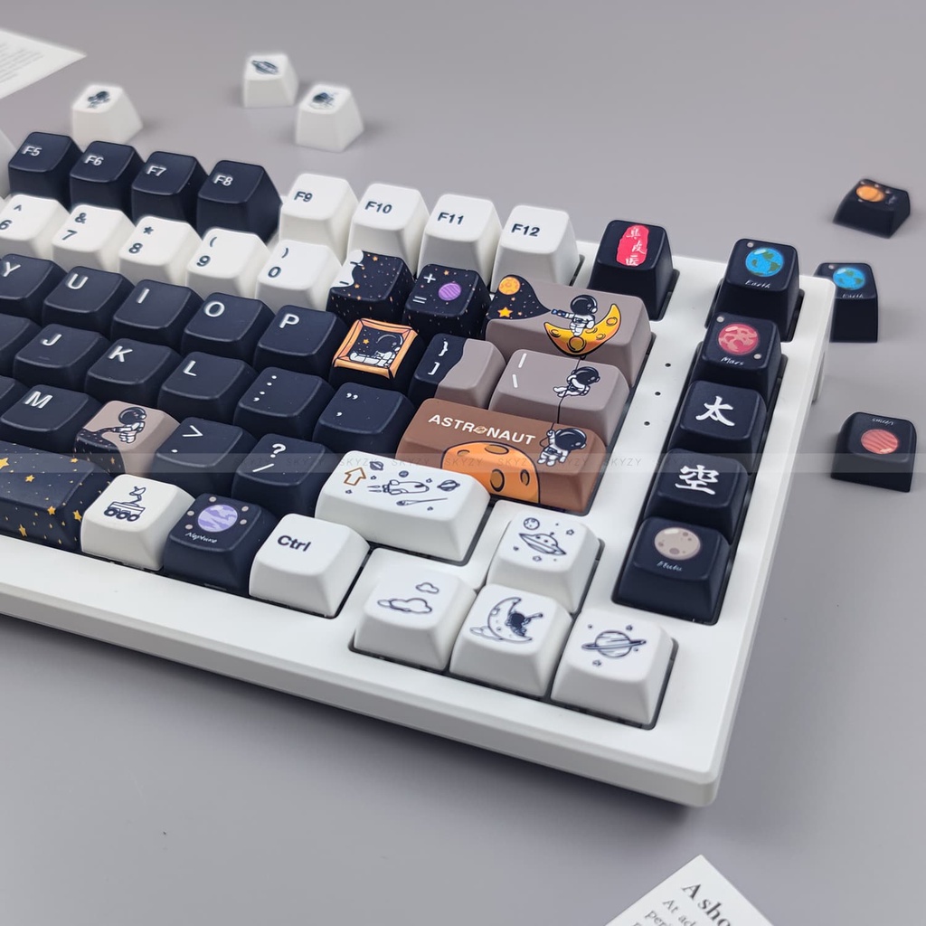 Astronaut Keycaps SDA Profile phi hành gia Hoạt hình PBT DYE SUB Bàn Phím Cơ Keycap