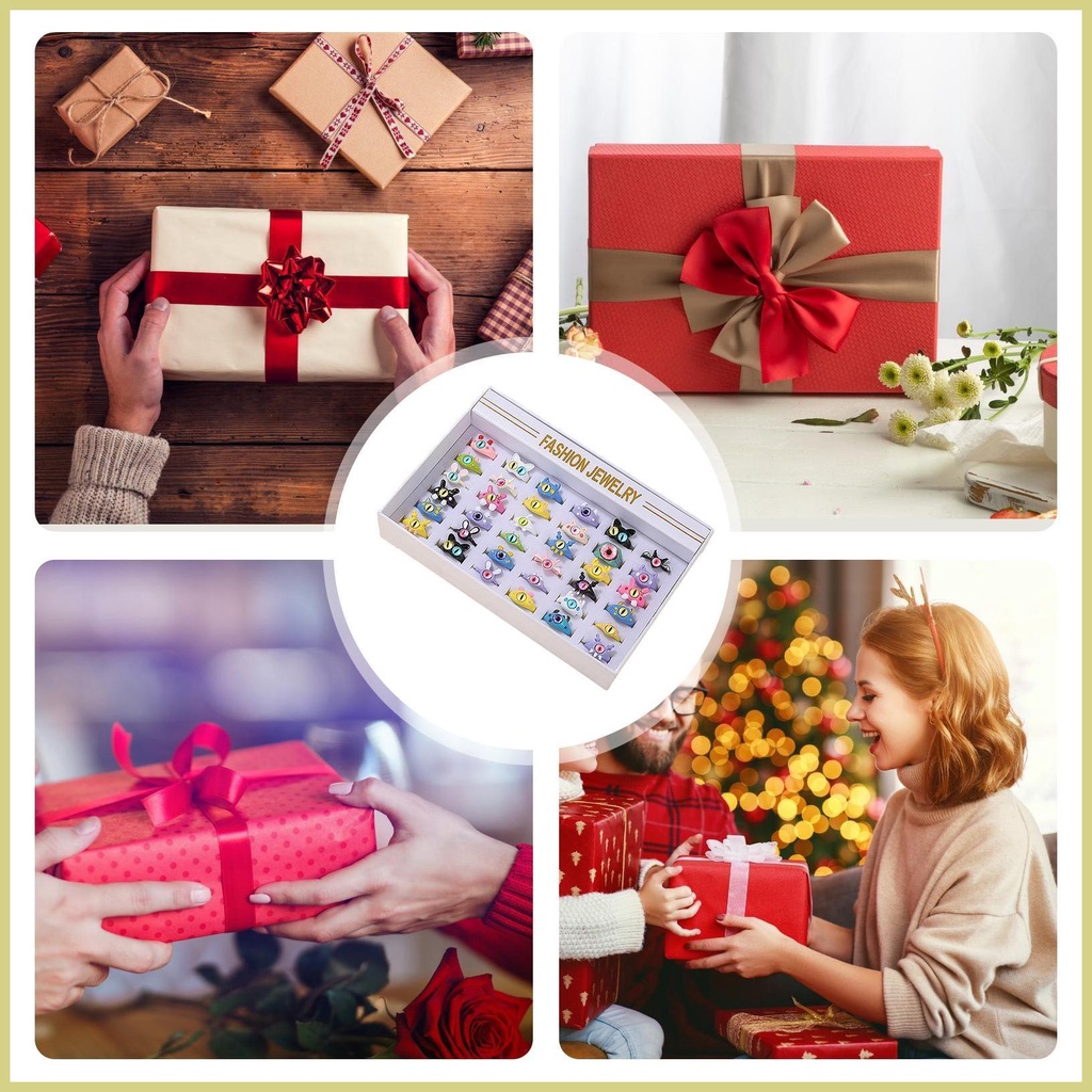 Bộ 36 Nhẫn Hình Đôi Mắt To Dễ Thương Có Thể Điều Chỉnh Cho Thanh Thiếu Niên / Bé Gái aseavn