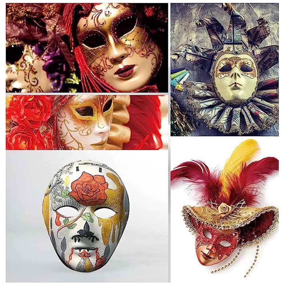 10PC DIY White Plain Paper Full Face Mask Opera Masquerade Children Painting Jabbawockeez Masks